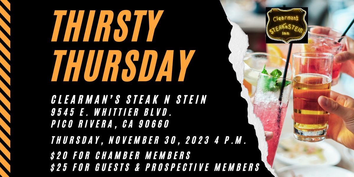 Thirsty Thursday @ Clearman's Steak n Stein